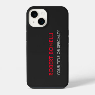 Coque Pour iPhone 14 Unique Moderne Gris Rouge Stylé Ajouter un nom