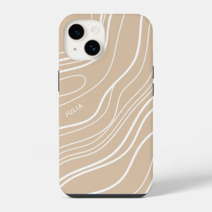 Coque Pour iPhone 14 Vague de sable neutre minimaliste moderne personna