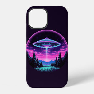 Coque iPhone 12 Vaisseau Spatial Extraterrestre Rétro Futuriste