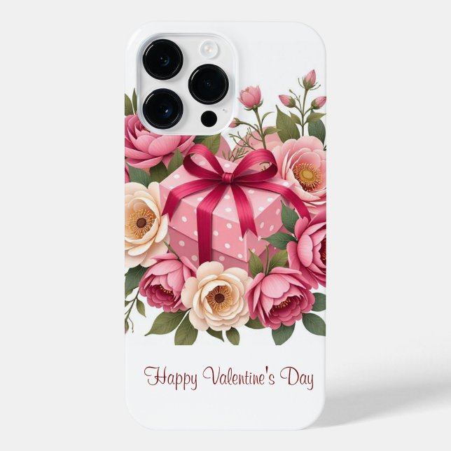 Coque iPhone Valentine Heart (A heart-shaped arrangement featuring a pink gift box!)
