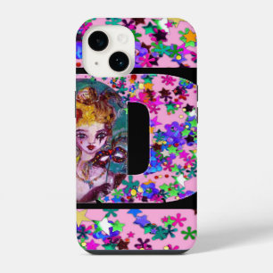 COQUE POUR iPhone 14 VALENTINE VENETIAN MASQUERADE MONOGRAMME LETTRE D