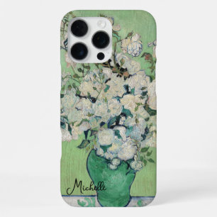 Coque iPhone 16 Pro Max Vase avec Rose Monogram Van Gogh