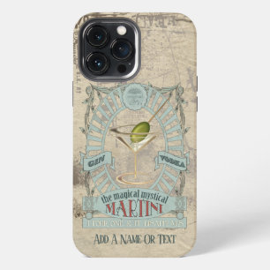 Etui iPhone 13 Pro Max Verre à Martini de Style Rétro Publicité Cocktail