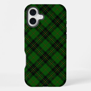 Coque iPhone 16 Plus vert écossais Forbes noir