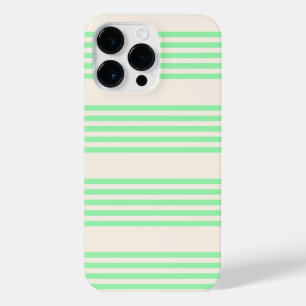 Coque Pour Pour iPhone 14 Pro Max Vert et beige cinq rayures motif