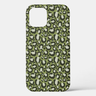 Coque iPhone 12 Vert mousse Imprimé animalier Taches de léopard Gl
