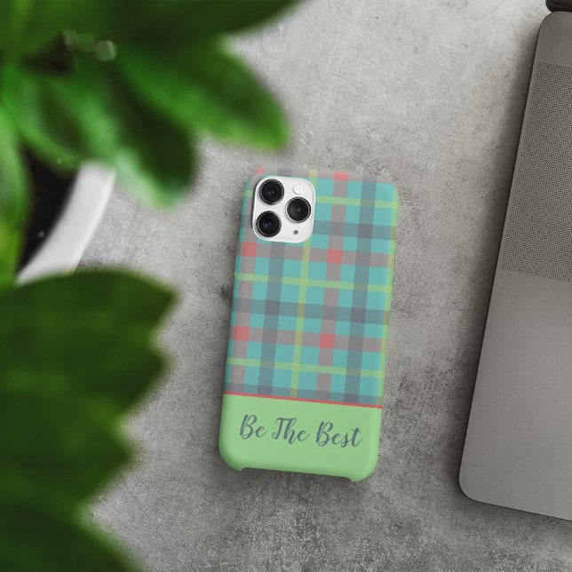 Coque iphone vert Tartan (Tartan green-yellow iPhone Case
)
