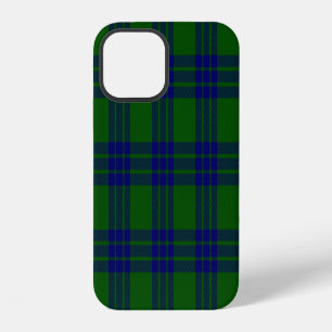 Coque iPhone 12 vert tartan Montgomery bleu carreaux