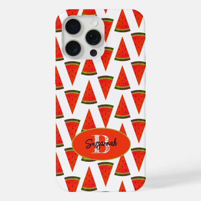 Coque iPhone Vibes d'été Fun Watermelon Slices Motif (Verso)