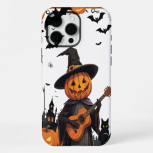 Coque iPhone 16 Pro Max Vibes du Citrouille Casquette sorcier Halloween
