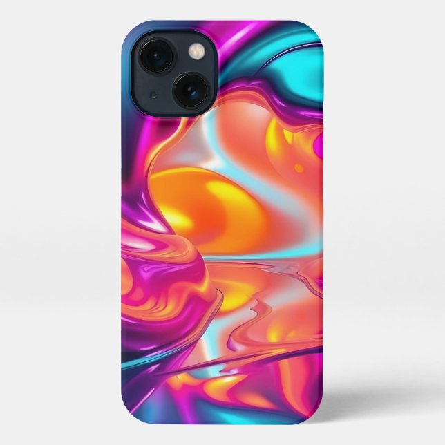 Coque iPhone Vibrant Abstract Flow (Verso)