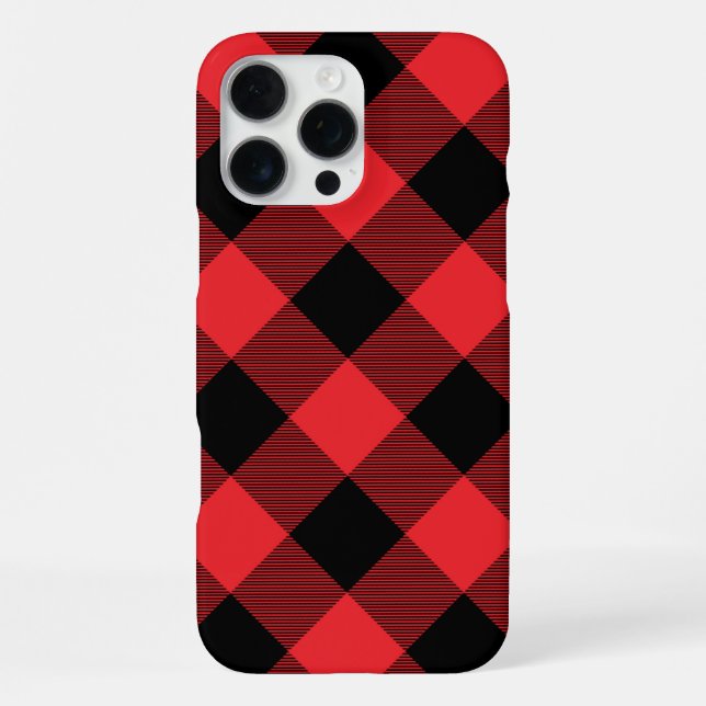 Coque iPhone Vichy Rouge Noir Buffalo (Verso)