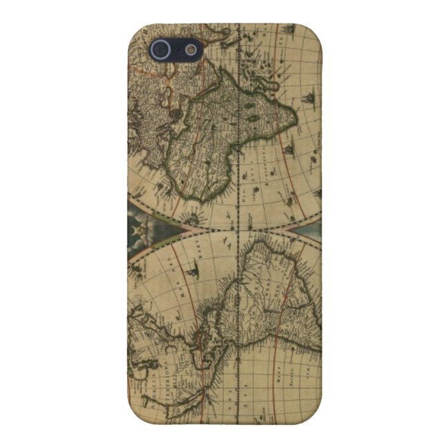Coque iPhone Vieux globe de carte (Dos)