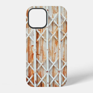 Coque iPhone 12 Vieux panneaux de portes en fer sont rouillés. abs