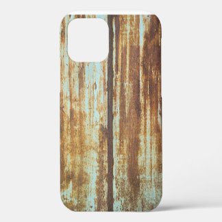 Coque iPhone 12 Vieux rouille de fer : Arrière - plan de métal