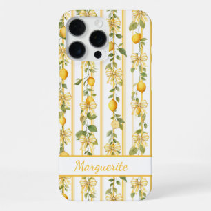 Coque iPhone 16 Pro Max Vignes de citron avec des nœuds coquettes monogram