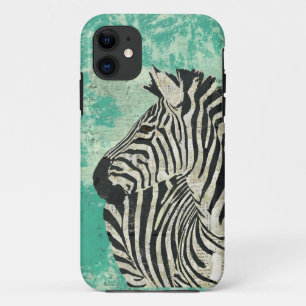 Coque iphone vintage de turquoise de zèbre