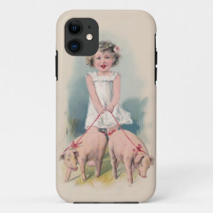 Coque iphone vintage mignon - jeunes porcs de