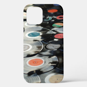 Coque iPhone 12 Vinyle rétro plastique vieux noir