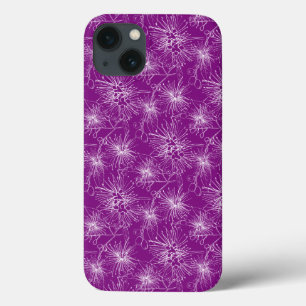 Coque iphone violet à fleurs de cerise de brosse