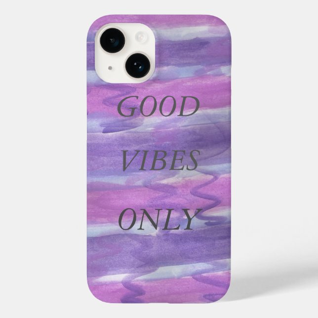 coque iphone violet Good Vibes uniquement (Verso)
