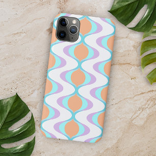 Coque iPhone 16 Pro Max Violet pastel orange aqua bleu Ondes blanches