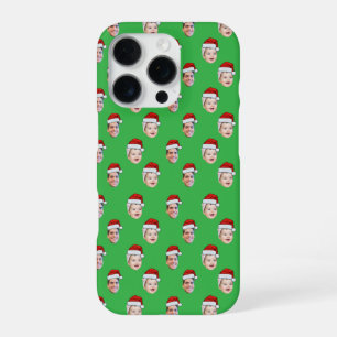 Coque iPhone 16 Pro Visage de chapeau de Père Noël personnalisé Cadeau