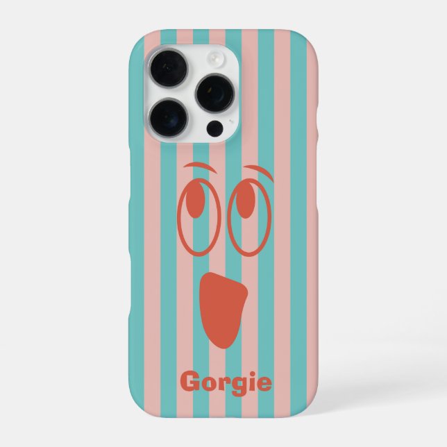 Coque iPhone Visage Fantôme Rayé Rétro (Verso)