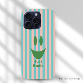 Coque iPhone 16 Pro Visage Sourire Rayures Enjouées