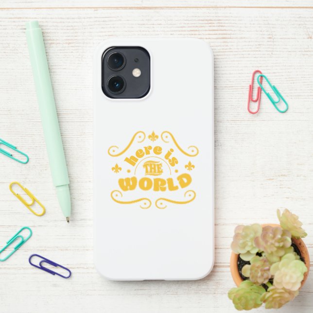 Coque iPhone Voici le monde (Sur le bureau)