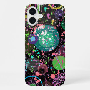 Coque iPhone 16 Plus Voler dans l'espace : un abstrait maximaliste