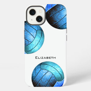 Etui iPhone 13 volleyball personnalisé bleu turquoise pour femmes