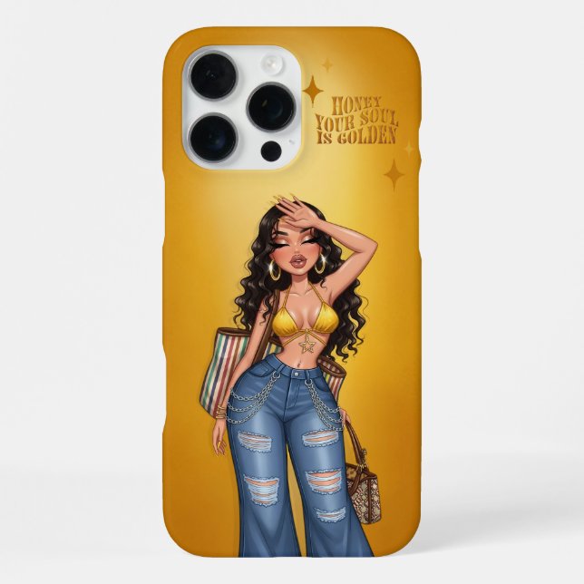 Coque iPhone Votre âme est une sacoche téléphonique dorée (Verso)