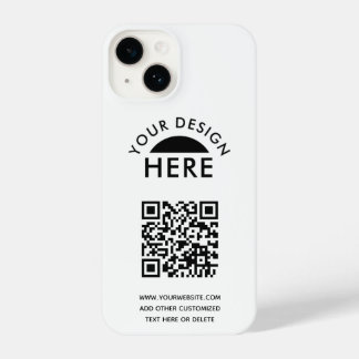 Coque Pour iPhone 14 Votre logo et code QR Business Promotiona