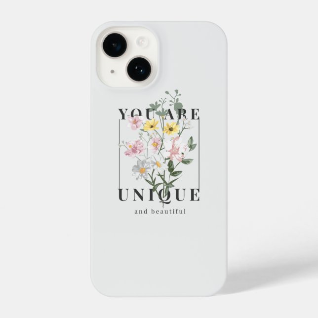 Coque iPhone Vous êtes un Slogan floral unique (Verso)