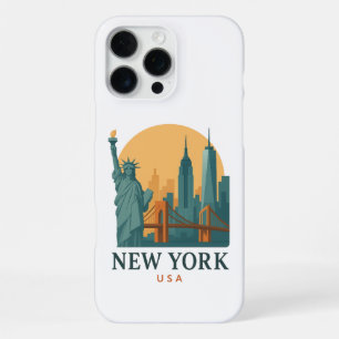 Coque iPhone 16 Pro Max Voyage minimaliste vintage à New York