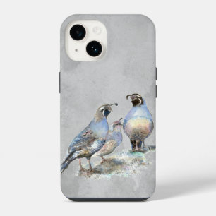 Coque Pour iPhone 14 Watercolor California Quail Wildlife Bird Nature