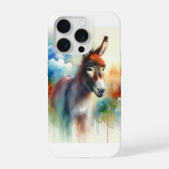 Coque iPhone Watercolor Donkey 080824AREF138 - Watercolor (Verso)