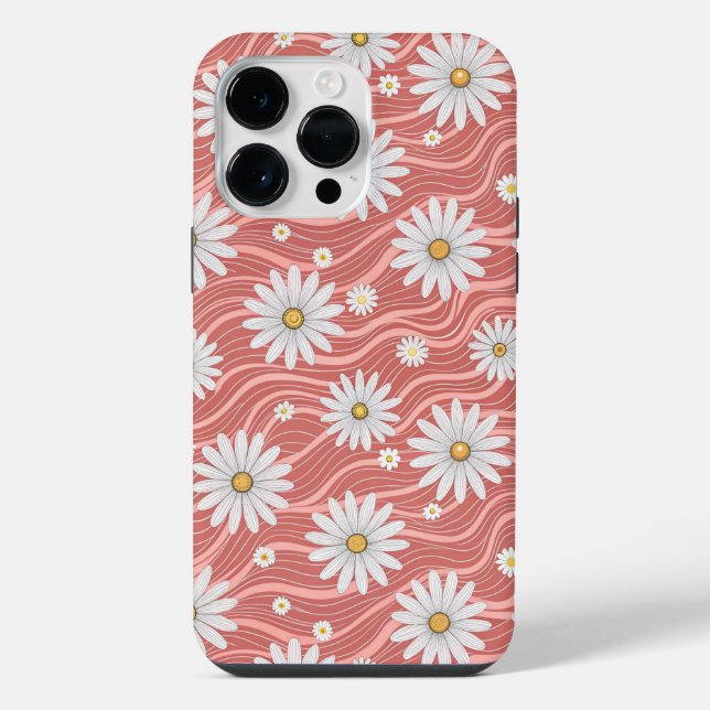 Coque iPhone Wavy Pink Daisies (Verso)