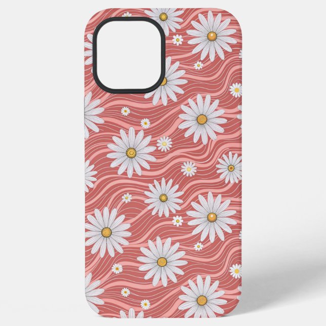 Coque iPhone Wavy Pink Daisies (Verso)