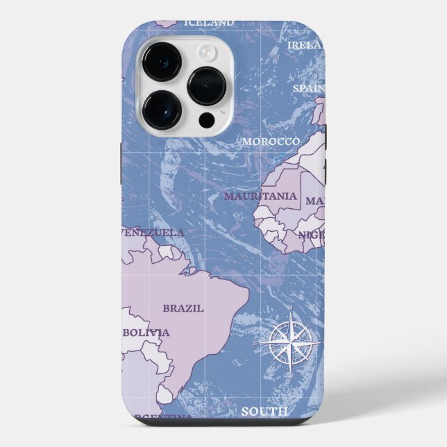 Coque iPhone WORLD MAP VOYAGE iPhone 14 PRO MAX COQUE (Verso)