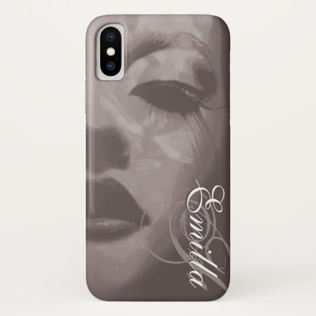 Coque iPhone X Coque iphone de mode monochrome peint (Dos)