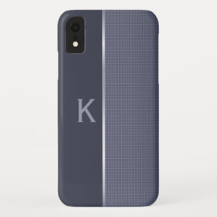 Coque iPhone XS Monogrammed bleu ardoise