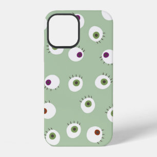 Coque iPhone 12 Yeux humains Halloween seamless dessinés à la main