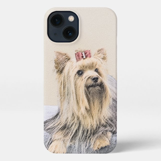 Coque iPhone Yorkshire Terrier Peinture - Cute Original Chien A (Verso)