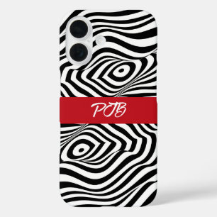 Coque iphone Zebra moderne - Monogramme Gras