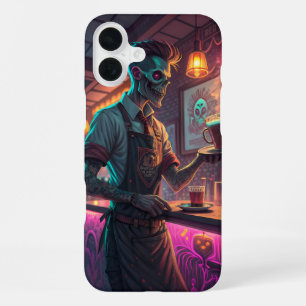 Coque iPhone 16 Plus Zombie Café Cas téléphone Halloween urbain effra
