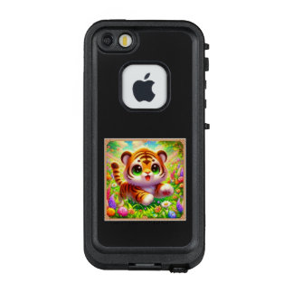 COQUE LifeProof FRÄ’ POUR iPhone SE/5/5s  お花畑の中のトラの赤ちゃん