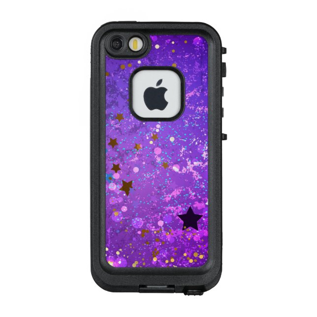 Coque LifeProof Pour iPhone Arrière - plan de feuille violet avec étoiles (Dos)