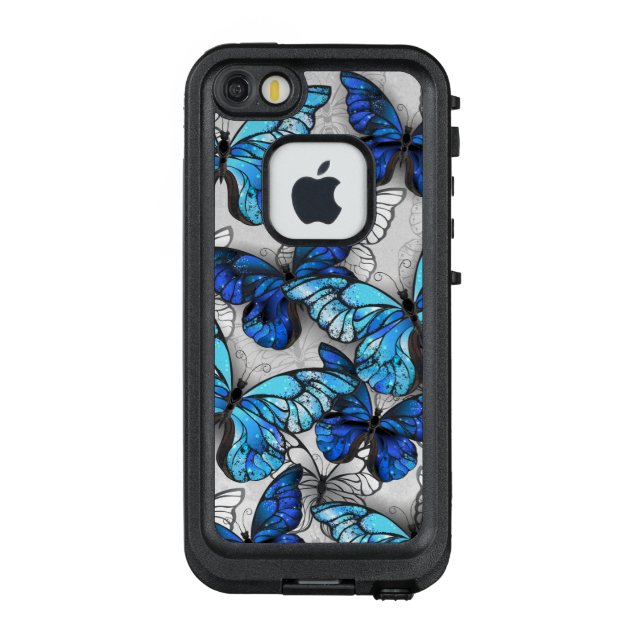 Coque LifeProof Pour iPhone Composition des White and Blue Butterflies (Dos)